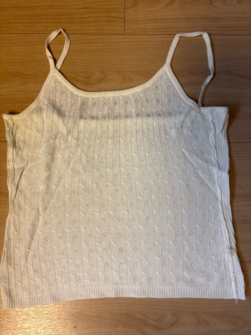 Women's Cream Knit Sleeveless Tank Top